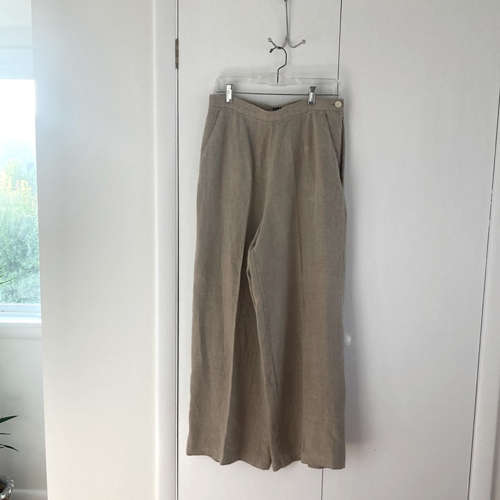 GAP size 12 linen pants side zipper with pockets